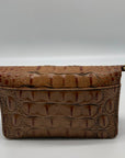 Brahmin Pecan Melbourne Croc Embossed Leather Wristlet Wallet