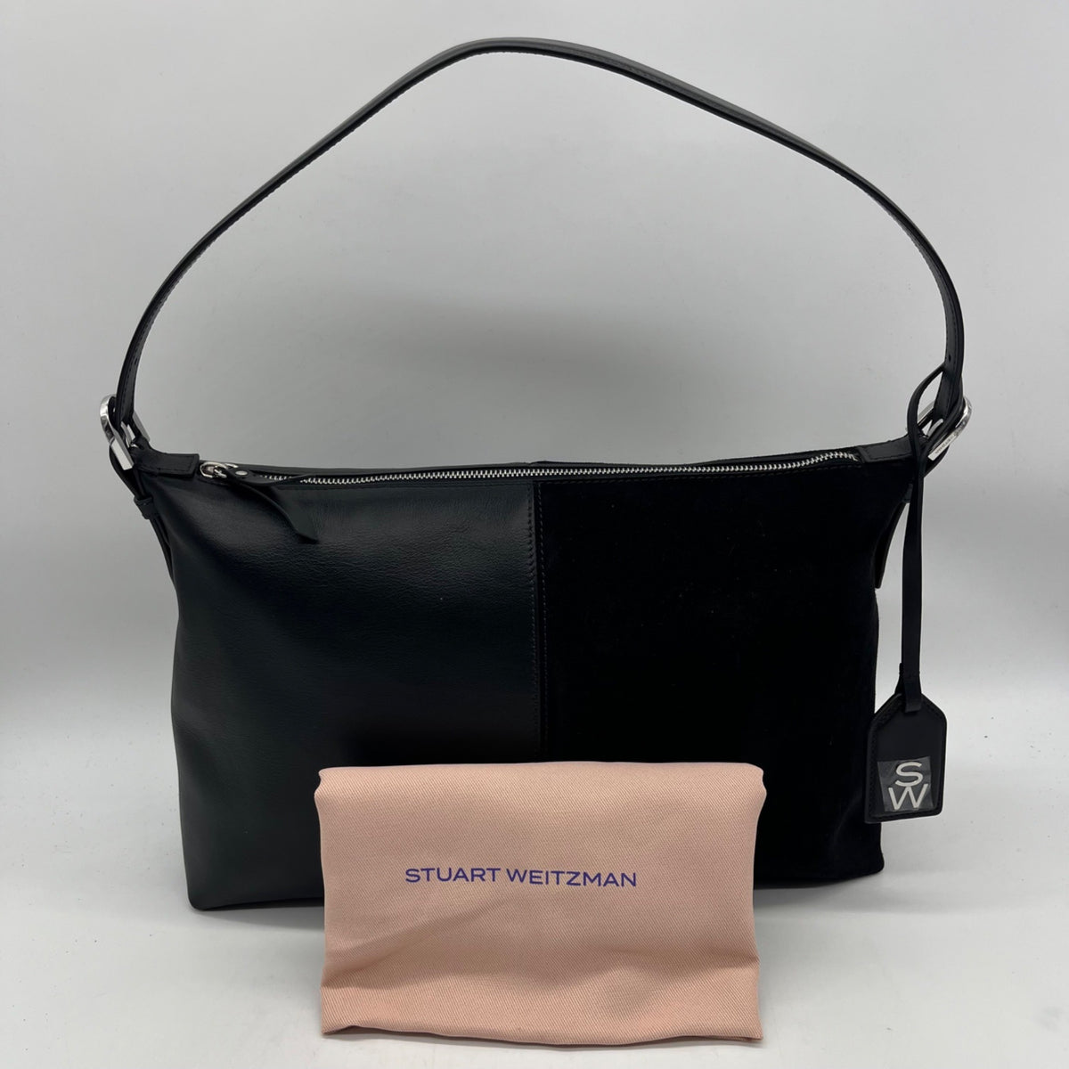 Stuart Weitzman Black Leather Shoulder Bag