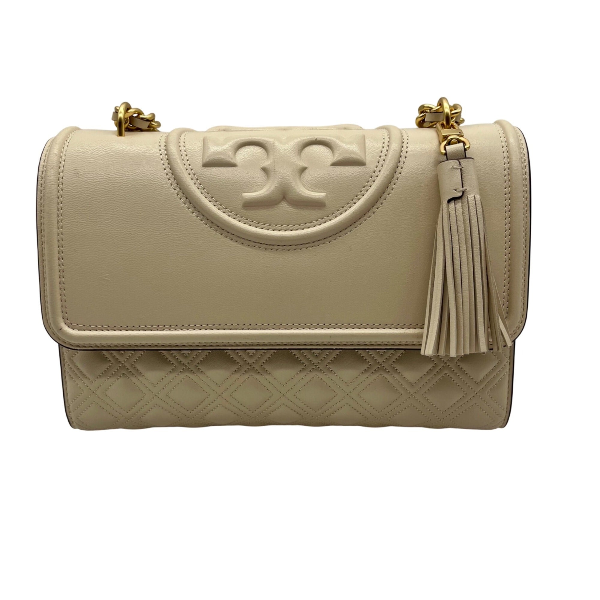 Tory Burch Beige Leather Shoulder Bag