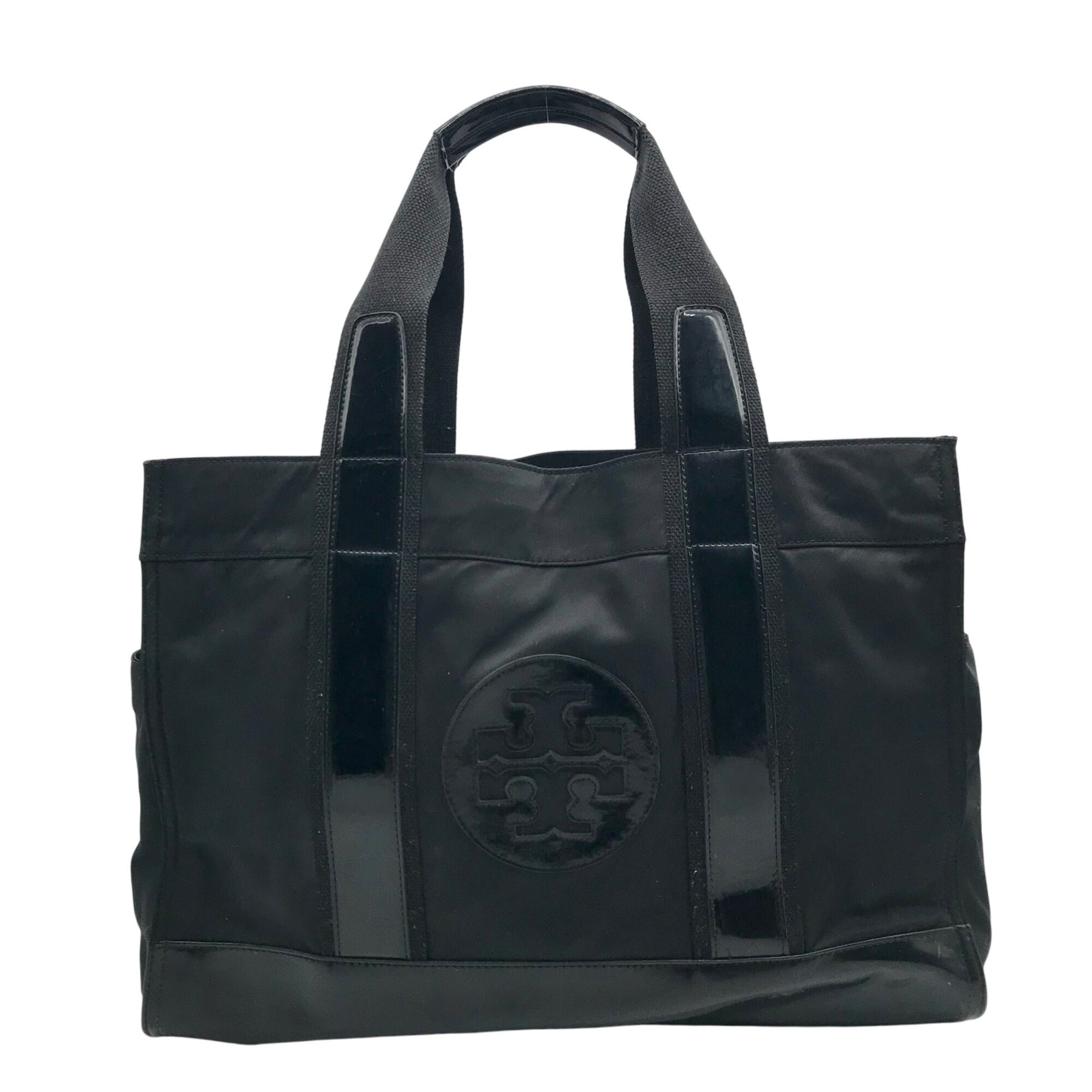 Tory Burch Black Nylon And Patent Leather Ella Tote Bag 