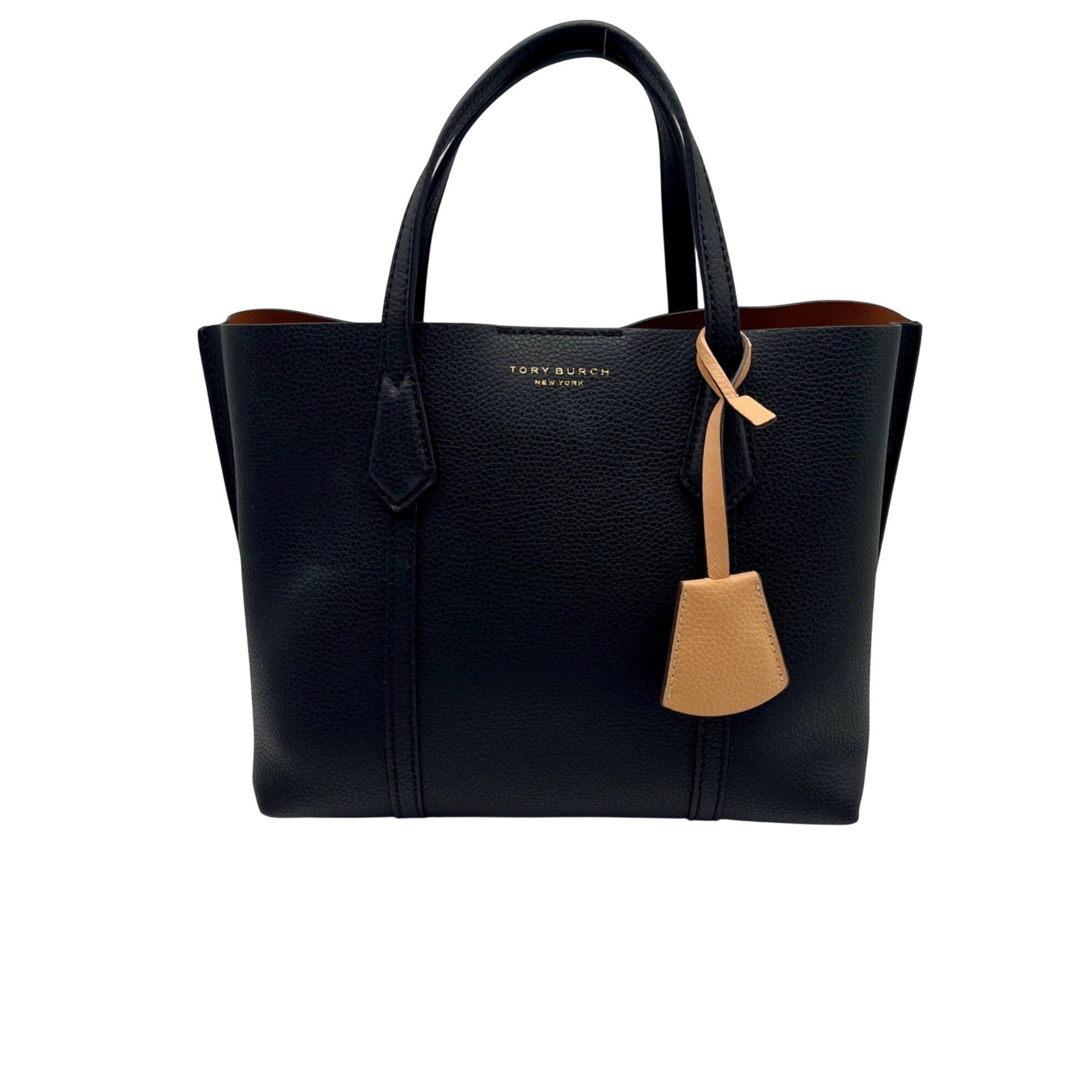 Tory Burch Black Small Pebbled Leather Parry Tote