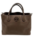 Tory Burch Brown Pebbled Leather Satchel Bag