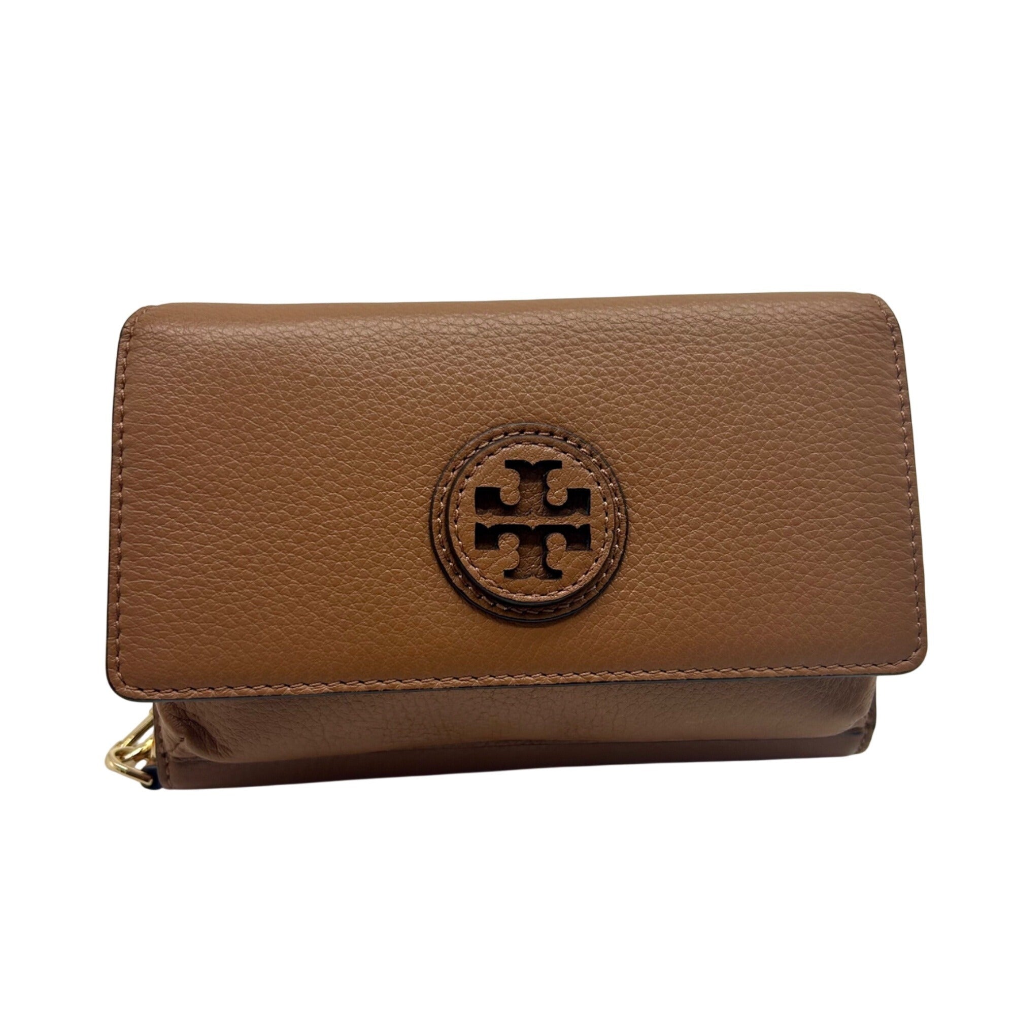 Tory Burch Brown Pebbled Leather Wallet