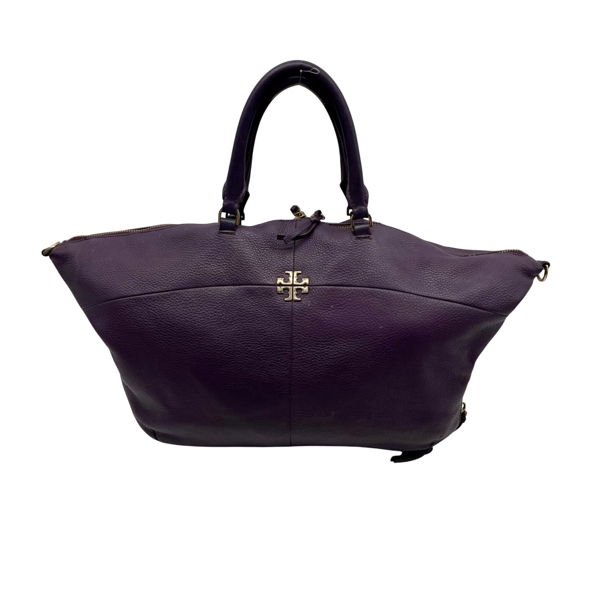 Tory Burch Purple Pebbled Leather Reversible Shoulder Bag