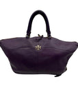 Tory Burch Purple Pebbled Leather Reversible Shoulder Bag