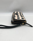 Kate Spade Light Pink And Black Leather Grove Street Wristlet