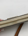 Michael Kors Vanilla Pebbled Leather Large Logo Continental Wallet