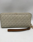Michael Kors Vanilla Pebbled Leather Large Logo Continental Wallet