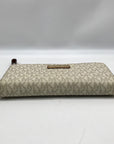 Michael Kors Vanilla Pebbled Leather Large Logo Continental Wallet