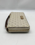 Michael Kors Vanilla Pebbled Leather Large Logo Continental Wallet