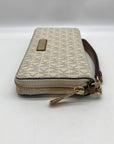 Michael Kors Vanilla Pebbled Leather Large Logo Continental Wallet