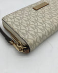 Michael Kors Vanilla Pebbled Leather Large Logo Continental Wallet