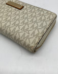 Michael Kors Vanilla Pebbled Leather Large Logo Continental Wallet