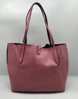 Coach Pink Glittery Polished Pebbled Leather Market Tote Bag And Wallet 12077