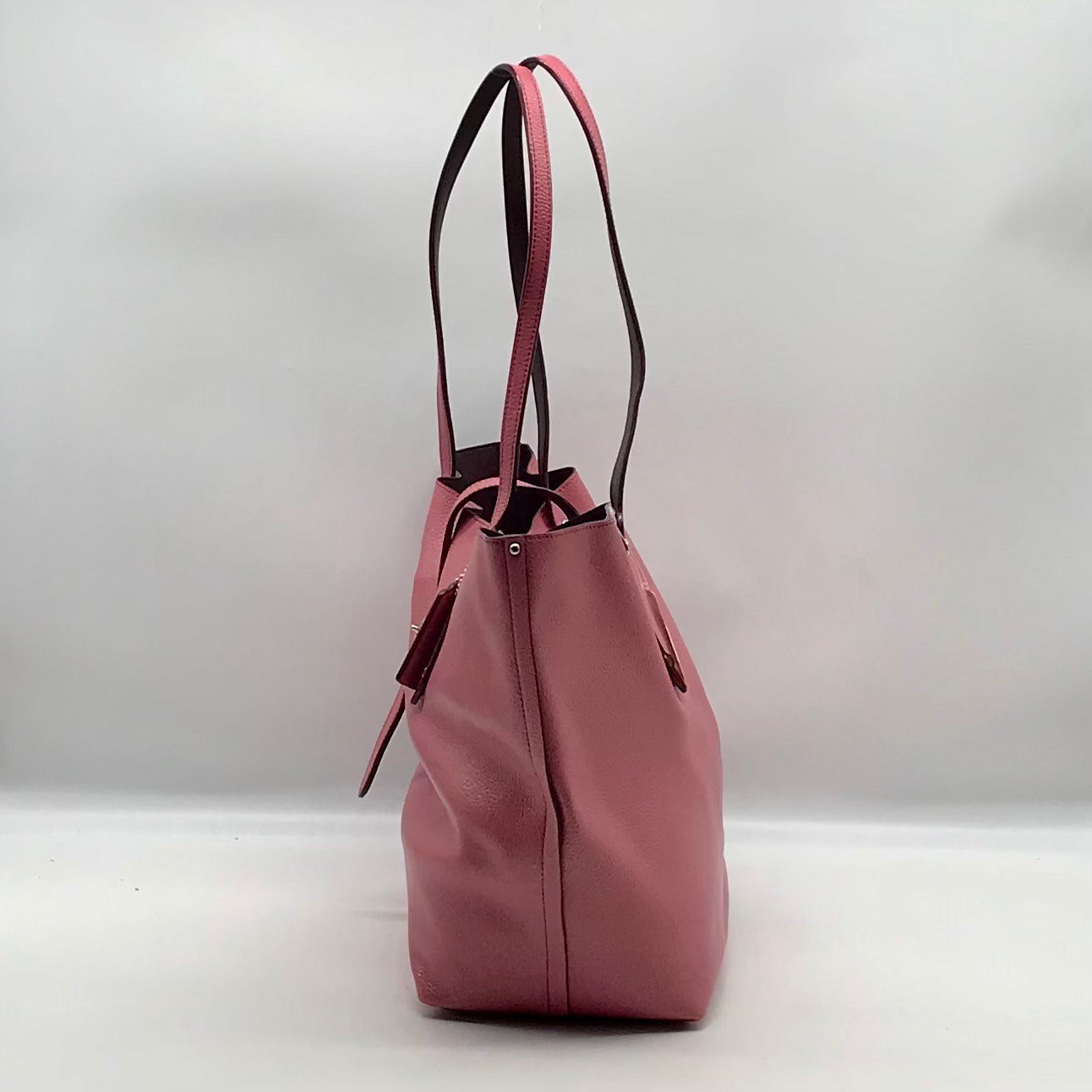 Coach Pink Glittery Polished Pebbled Leather Market Tote Bag And Wallet 12077