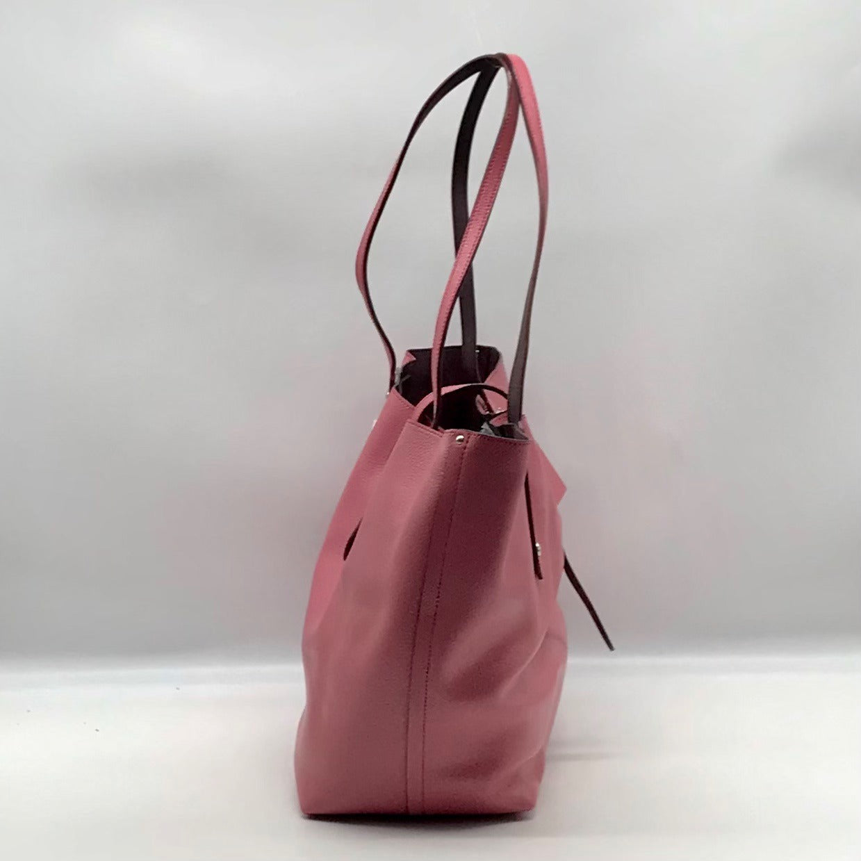 Coach Pink Glittery Polished Pebbled Leather Market Tote Bag And Wallet 12077