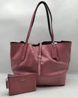 Coach Pink Glittery Polished Pebbled Leather Market Tote Bag And Wallet 12077