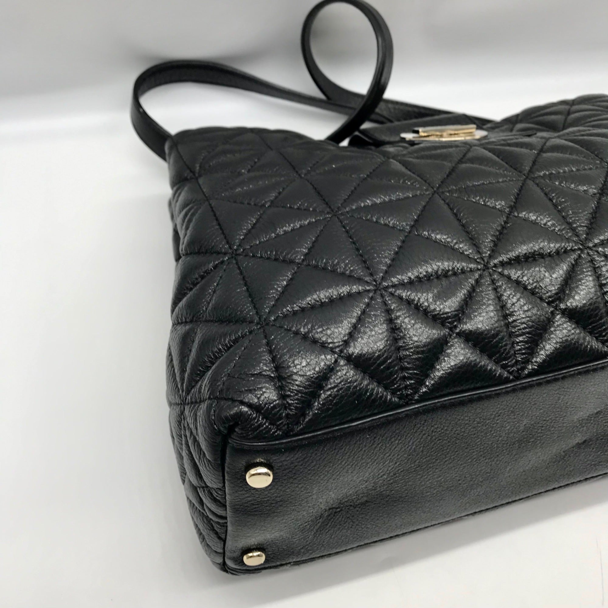 Kate Spade Black Quilted Leather Elena Whitaker Place Shoulder Bag