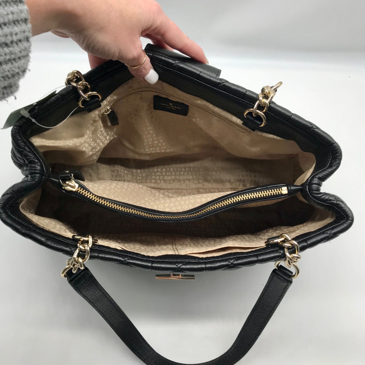 Kate Spade Black Quilted Leather Elena Whitaker Place Shoulder Bag