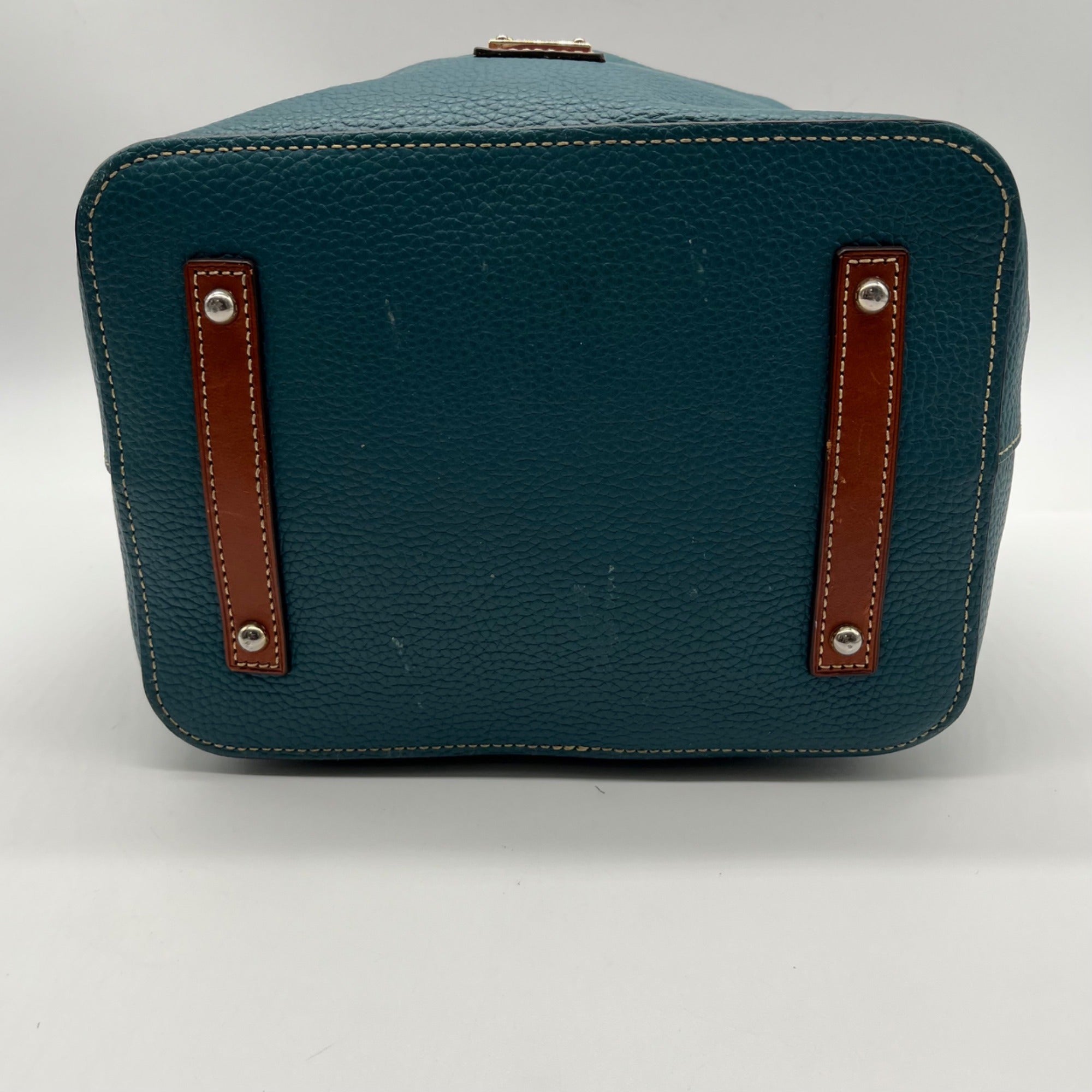 Dooney &amp; Bourke Teal Pebbled Grain Leather Kendall Drawstring Bag