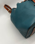 Dooney & Bourke Teal Pebbled Grain Leather Kendall Drawstring Bag