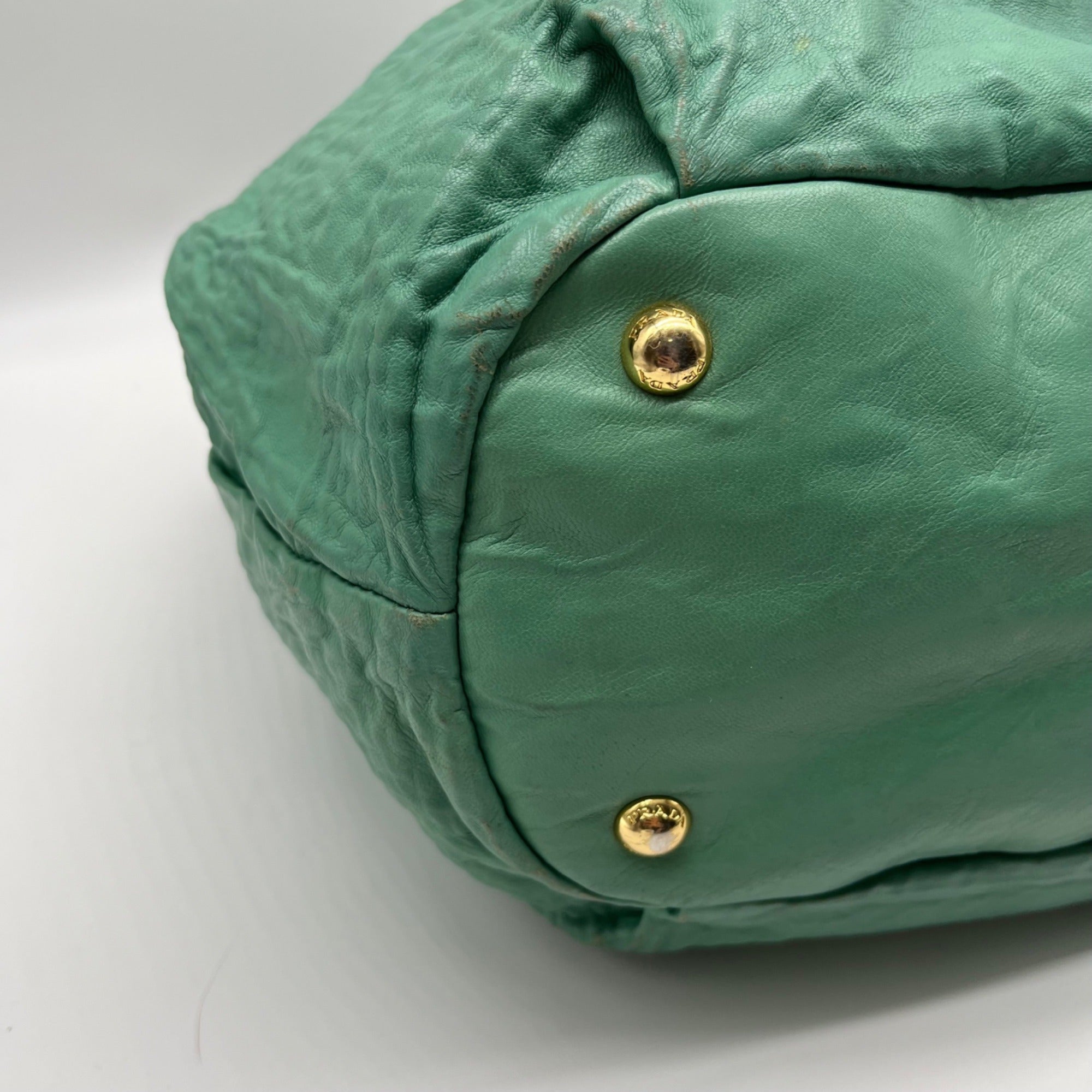 Prada Green Nylon Shoulder Bag