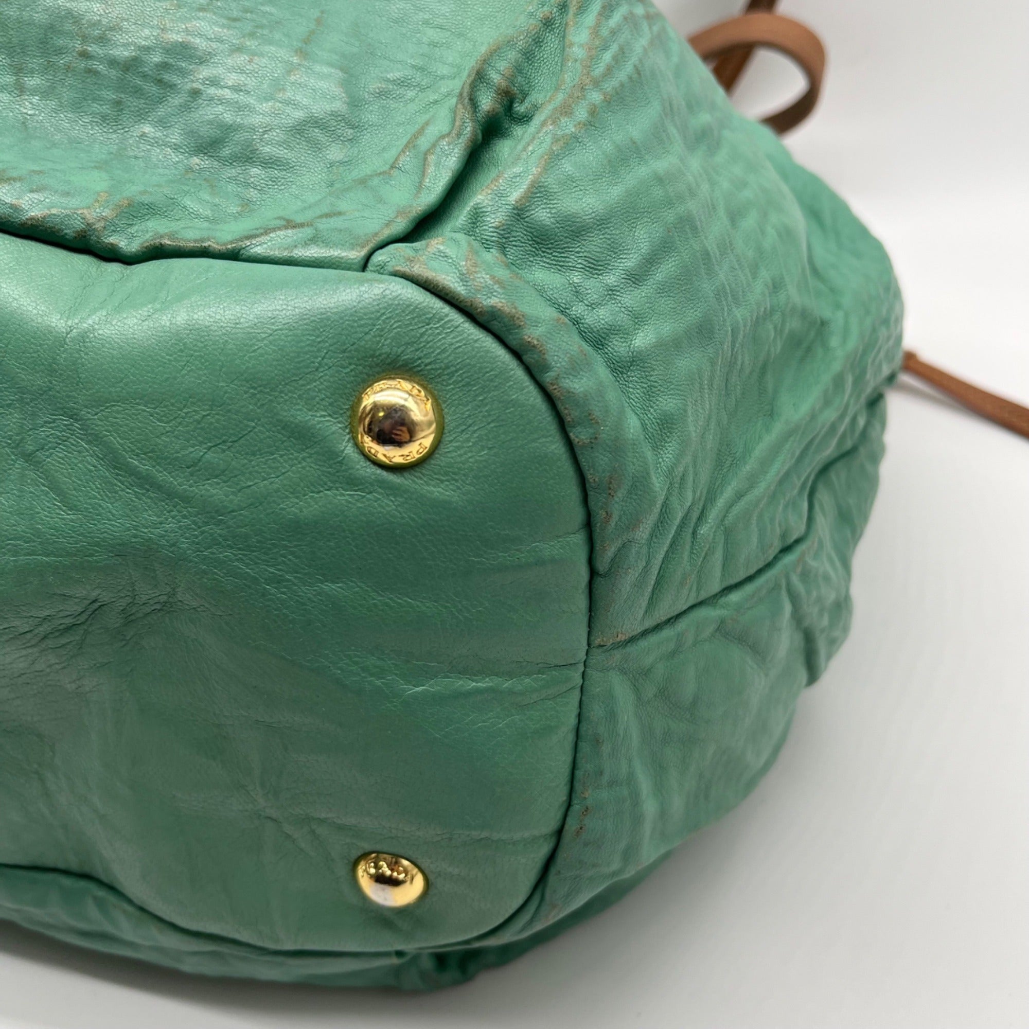 Prada Green Nylon Shoulder Bag