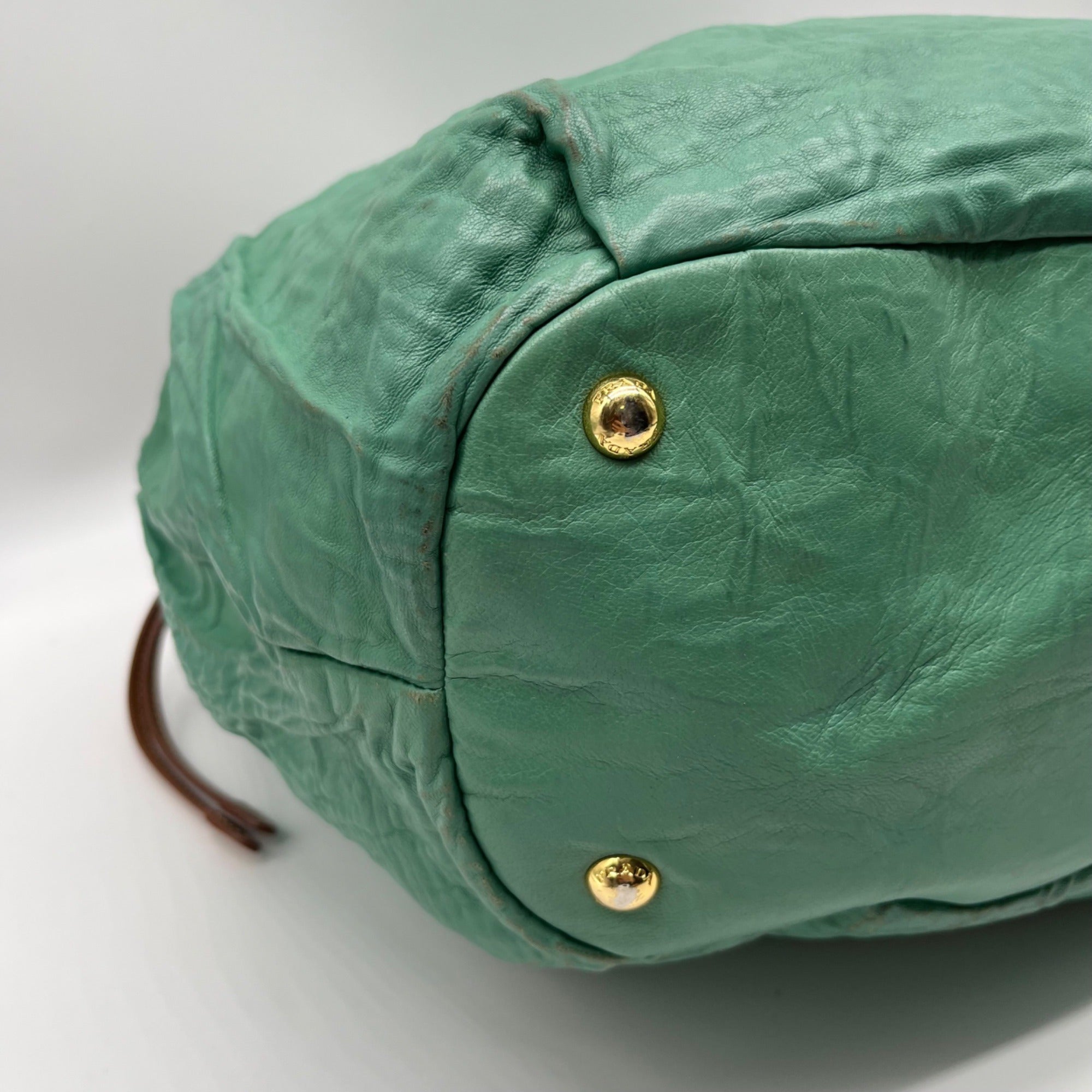 Prada Green Nylon Shoulder Bag