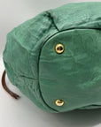 Prada Green Nylon Shoulder Bag