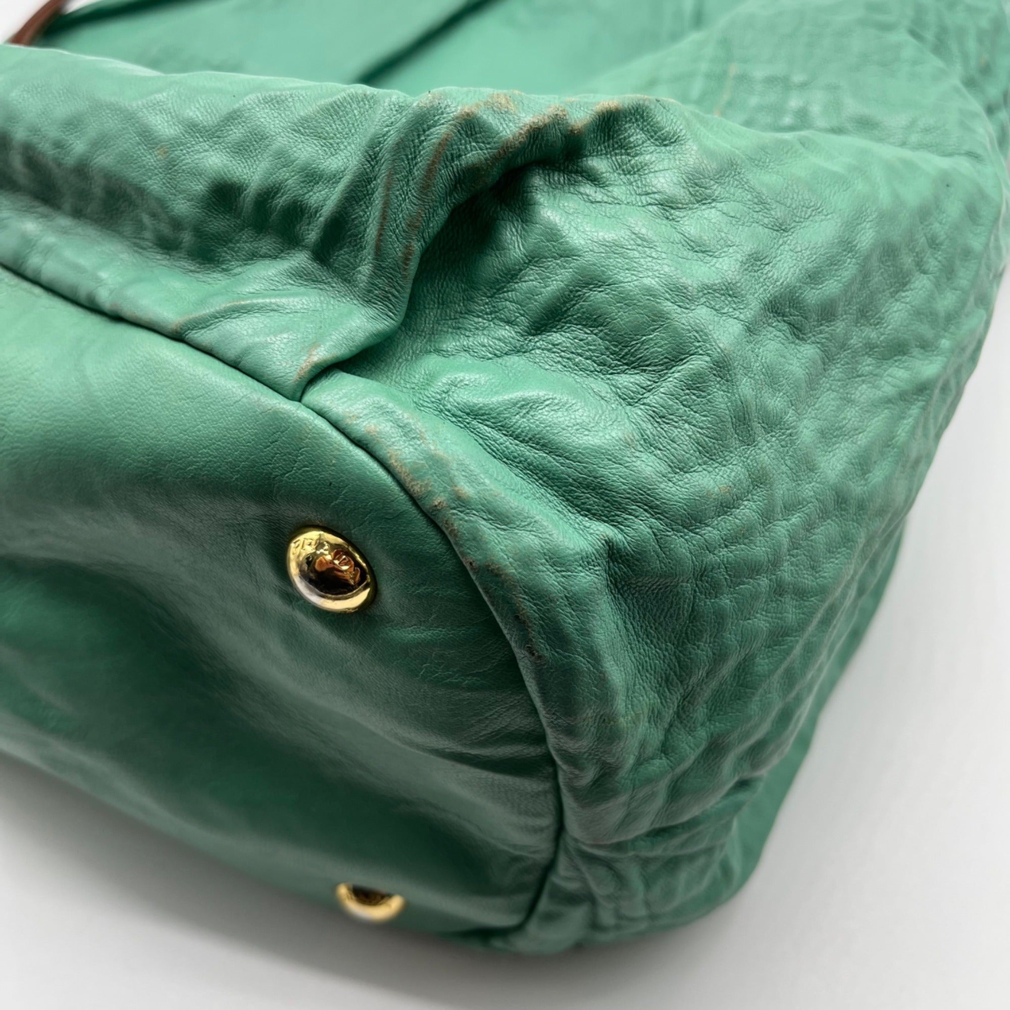Prada Green Nylon Shoulder Bag