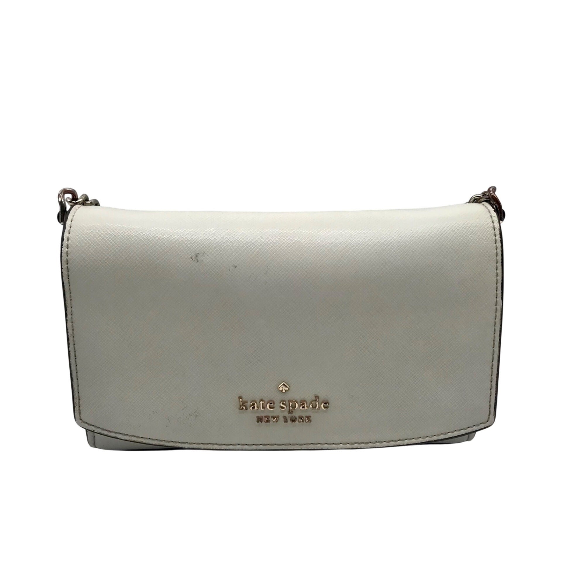 Kate Spade Ivory Leather Staci Flap Crossbody Bag