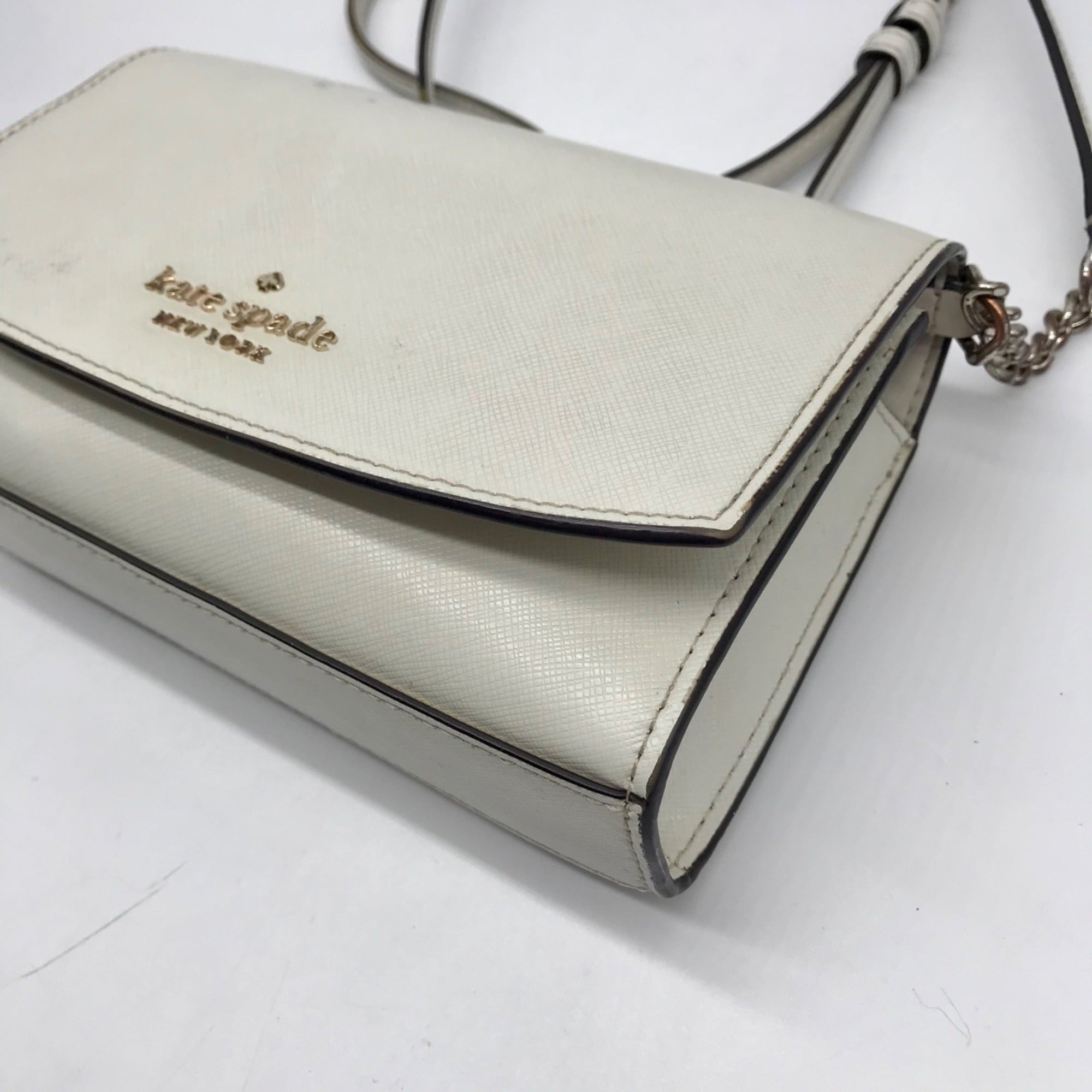 Kate Spade Ivory Leather Staci Flap Crossbody Bag