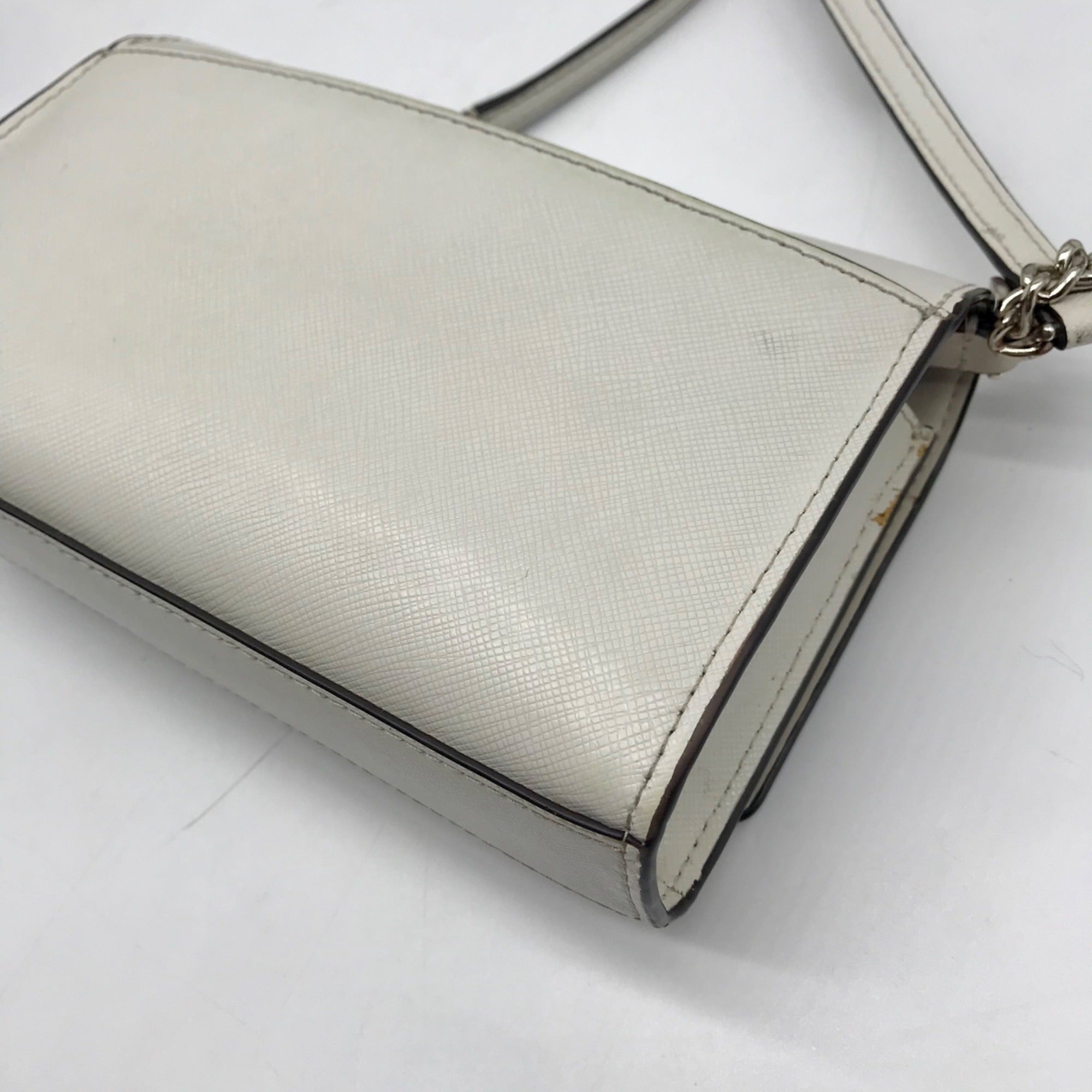 Kate Spade Ivory Leather Staci Flap Crossbody Bag