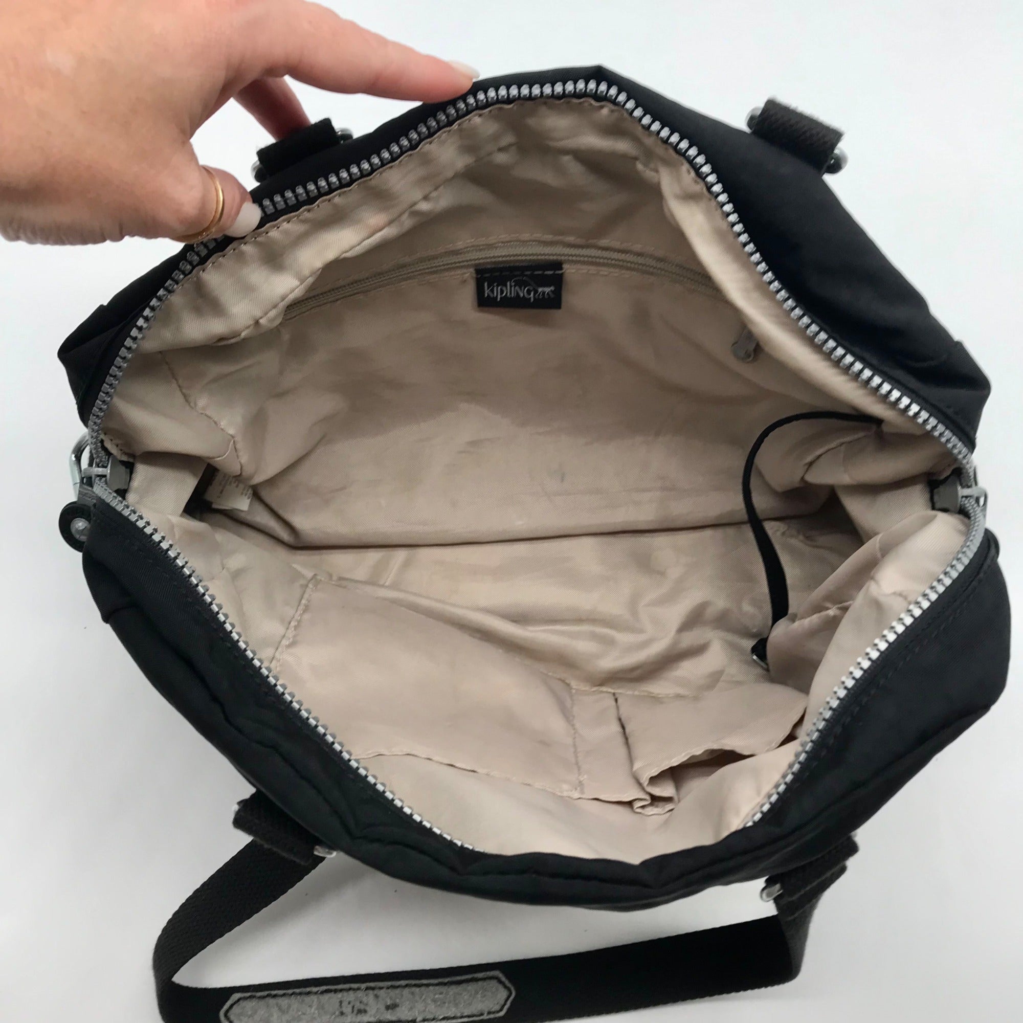 Kipling Black Nylon Satchel