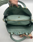 Steve Madden Mint Green Pebbled Satchel With Scarf