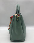 Steve Madden Mint Green Pebbled Satchel With Scarf