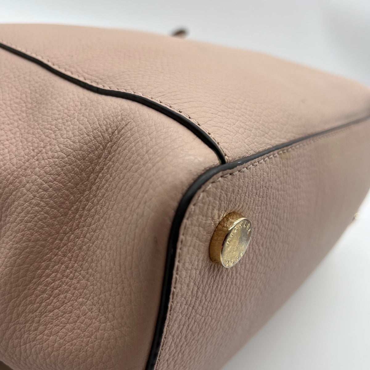 Michael Kors Light Pink Pebbled Leather Jet Set Tote &amp; Wristlet