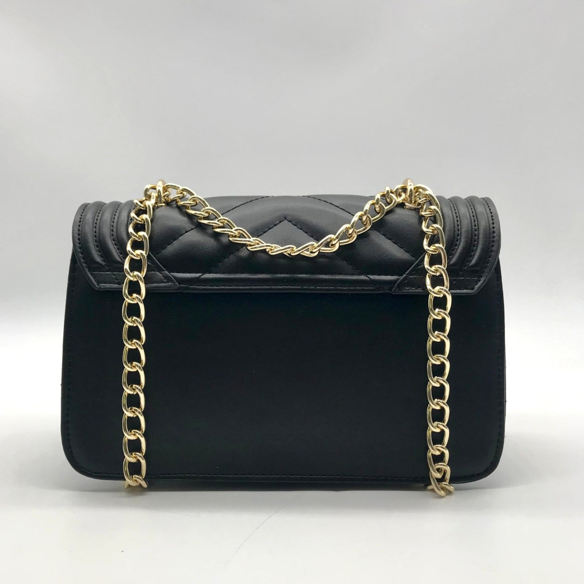Valentino Orlandi Black Quilted Diamond Crossbody Bag
