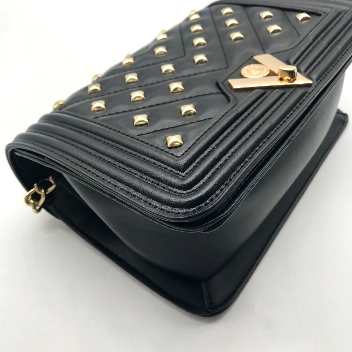 Valentino Orlandi Black Quilted Diamond Crossbody Bag