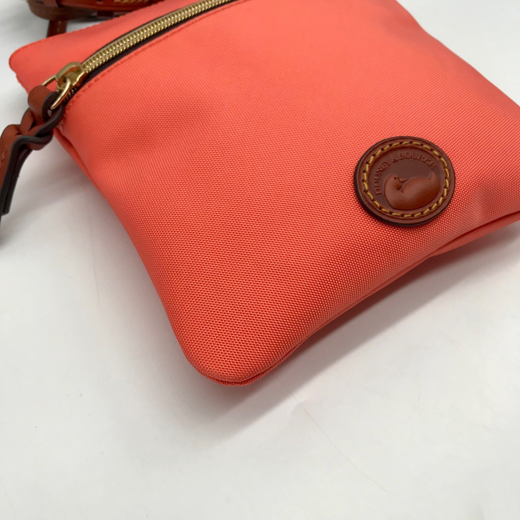 Dooney &amp; Bourke Orange Nylon Double Zip Crossbody