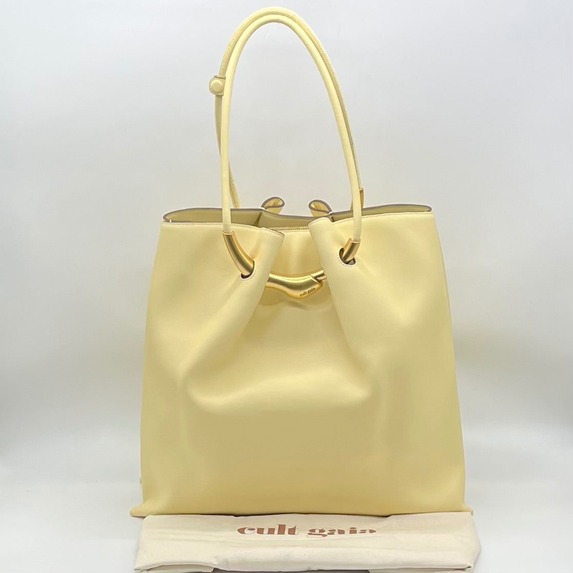 Cult Gaia Yellow Leather Asa Tote