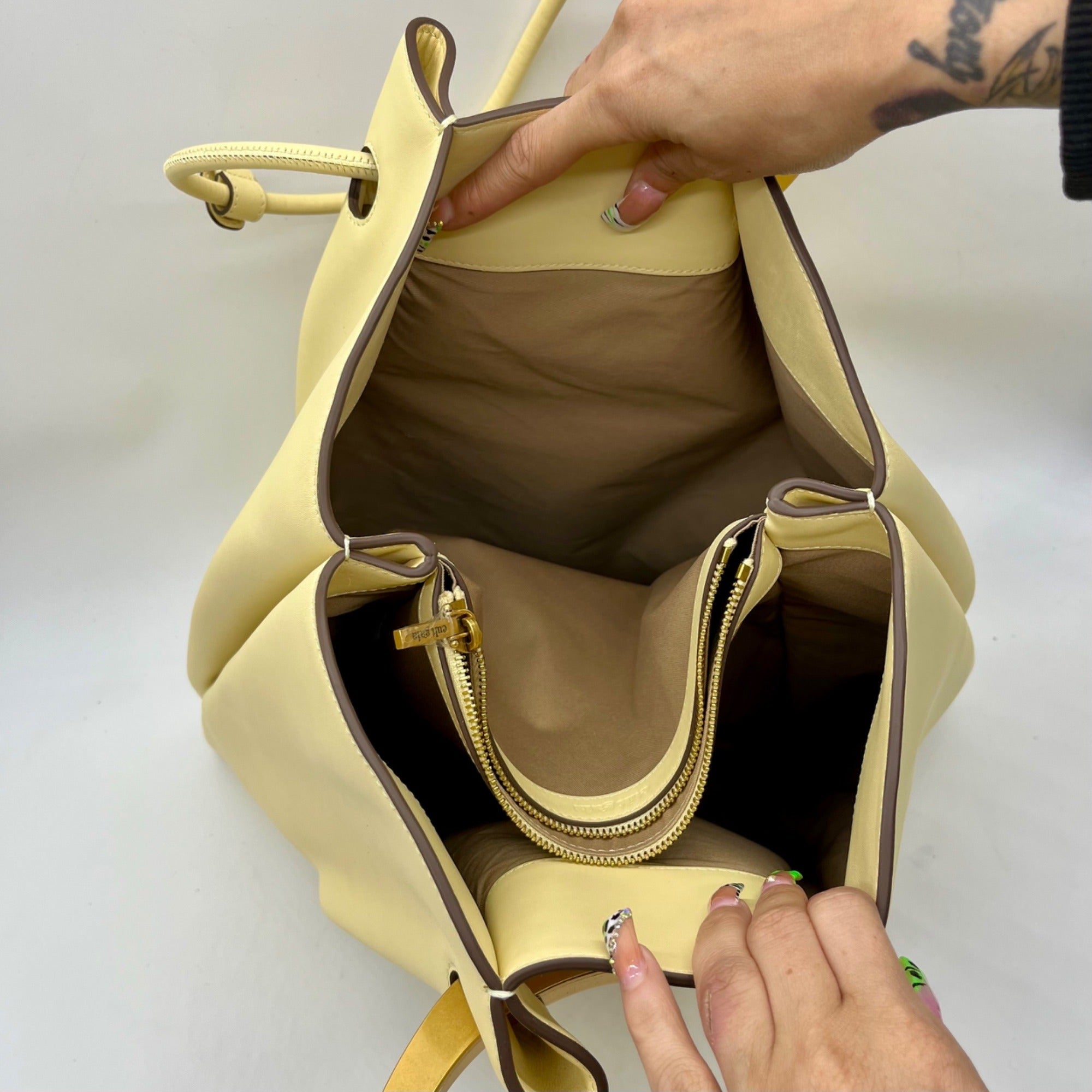 Cult Gaia Yellow Leather Asa Tote