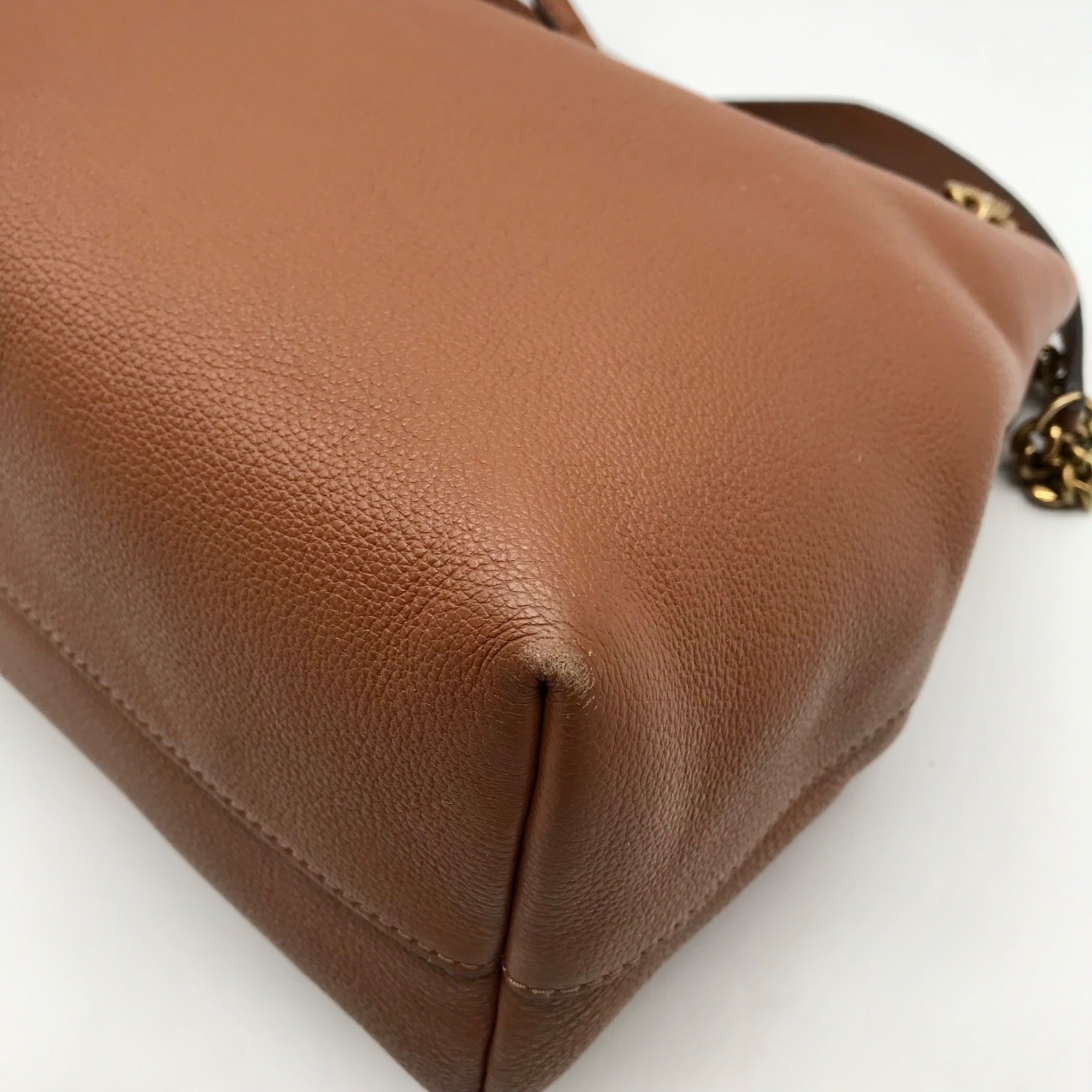 Tory Burch Brown Pebbled Leather Kira Tote Bag