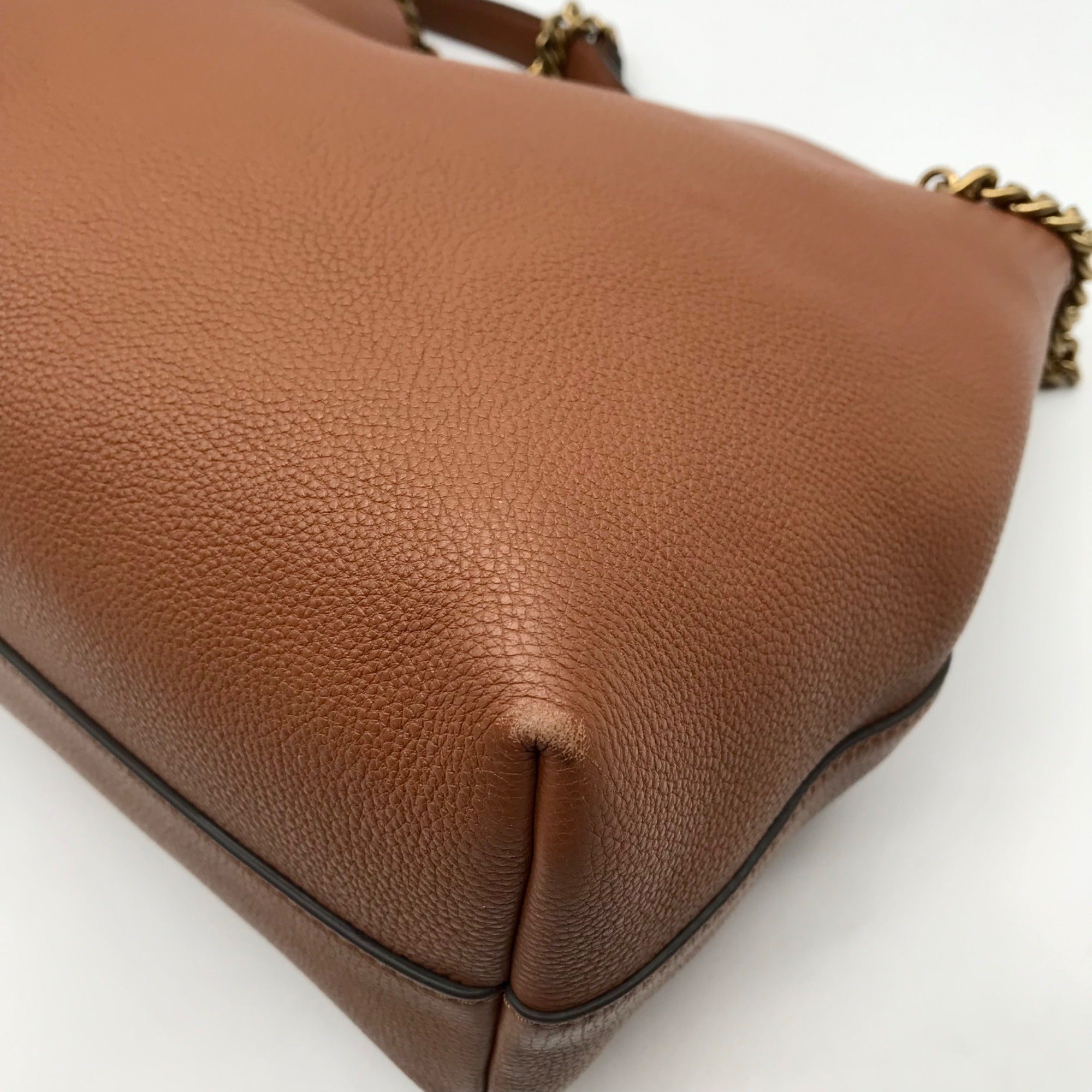 Tory Burch Brown Pebbled Leather Kira Tote Bag