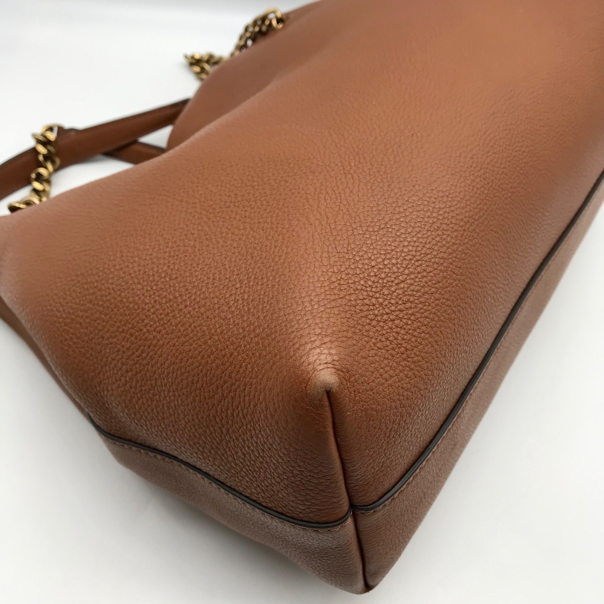 Tory Burch Brown Pebbled Leather Kira Tote Bag