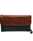 Bellerose Black & Brown Faux Leather Wallet Crossbody