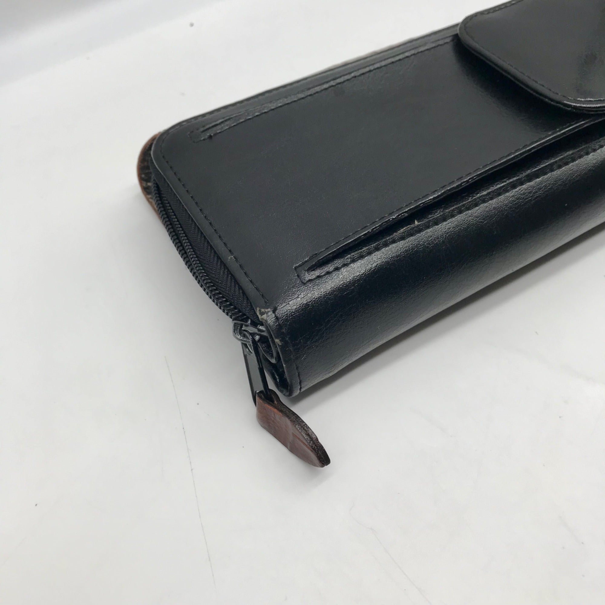 Bellerose Black &amp; Brown Faux Leather Wallet Crossbody