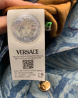 Versace Blue Denim Protea Tote Bag
