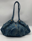 Versace Blue Denim Protea Tote Bag