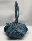 Versace Blue Denim Protea Tote Bag